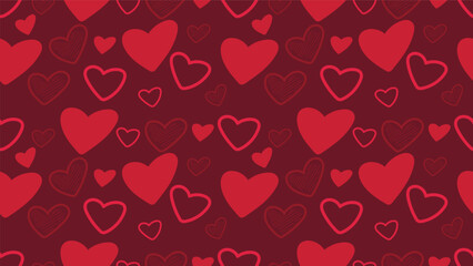 red heart shape seamless pattern background. festive wallpaper or paper wrapping decoration