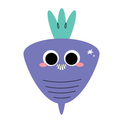 Red Radish Flat Vector Illustration