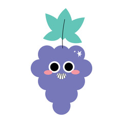 Flat Style Grape Vector Illustration
