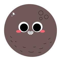 Flat Vector Illustration of a Tropical Coconut Fruit