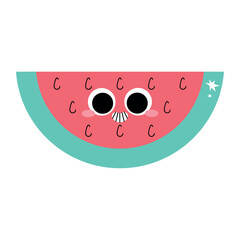 Flat Design Watermelon Slice for Summer Fruits Illustration
