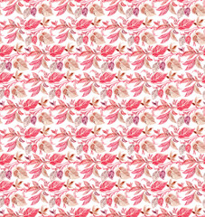 seamless pattern with pink flowers