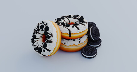 Stacked Cookie Donuts With Chocolate Drizzle