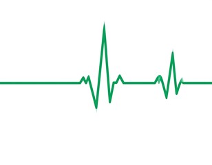 Green graphic of a heartbeat