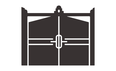 Gate icon. Front view. A simple flat graphic illustration in vector format. The object is isolated against a white background. Isolate

