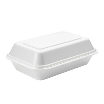 Single white styrofoam takeout container