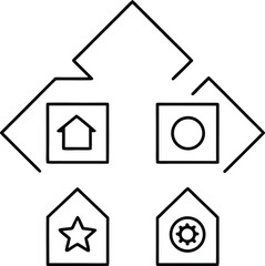 Obraz premium Popular mobile app ui icons set line art vector on transparent background