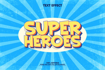 Comic book/superhero style  Editable text effect vector