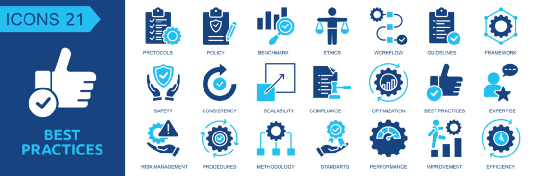 Best Practices icon collection set