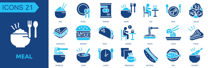 Meal icon collection set