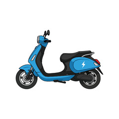 Vintage Italian moped vector illustration of a retro motor scooter isolated on white background for engine transport and vehicle design