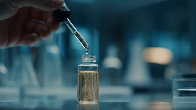 Medium shot of a scientist blending zinc elements in a lab to develop a durable alloy focused on strength improvement for industrial use.