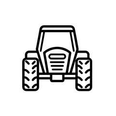 tractor as a simple single icon logo, line art, vector illustration, isolated on transparent background