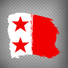 Flag Sion is capital of Canton Valais brush strokes. Flag of  Sion  on transparent background for your web site design, app, UI. Switzerland. EPS10.