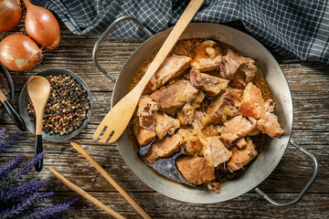 Stewed pork shoulder.