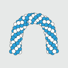 Blue and white balloon arch royal design vector illustration