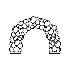 Balloon arch stock line art icon vector illustration