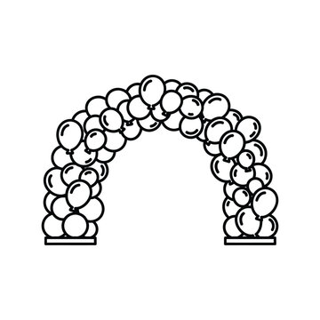 Balloon arch stock line art icon vector illustration
