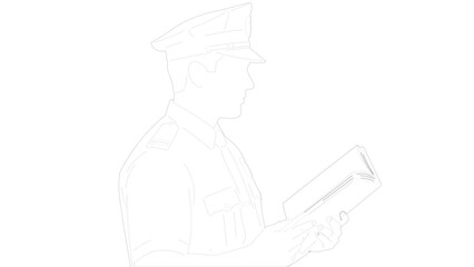 Silhouette of Military Officer Holding Binoculars