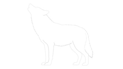 Fototapeta premium Minimalist Black Wolf Silhouette Artwork on Dark Surface