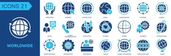 Worldwide icon collection set