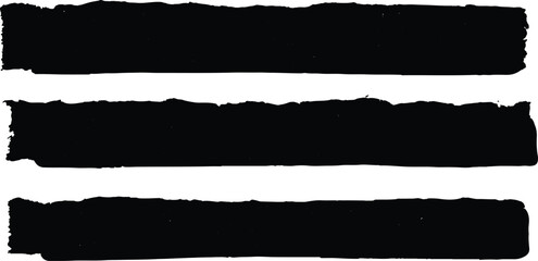 Torn black paper strips with rough isolated on transparent background. Dynamic collection of torn paper strips black.