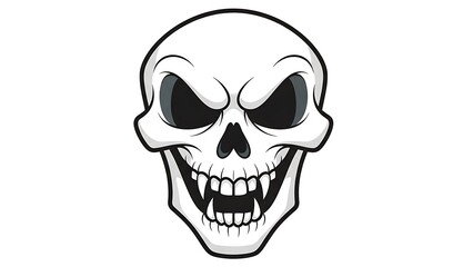 Fototapeta premium Black and White Skull Illustration Design.