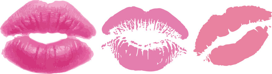 Kiss marks pink vector