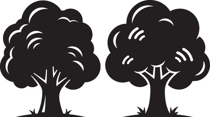 Tree silhouette nature element black and white