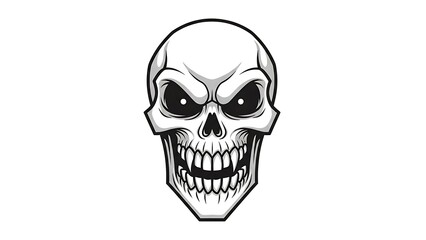 Obraz premium Black Page Page Skull Illustration Design.