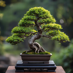 Elegant bonsai tree in pot