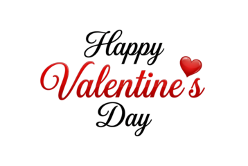 Valentines Day Greeting Card with Heart in Elegant Script Font and Red Accent in Modern Calligraphy Style for Romantic Invitation