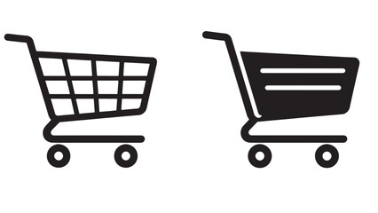 Shopping cart icon vector illustration for online shopping e commerce retail and store use