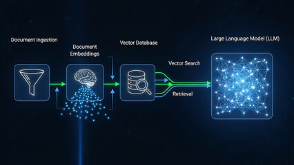 Innovative technology concept with RAG and LLM integration