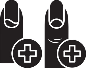 Nail treatment silhouette health care fingernail icon
