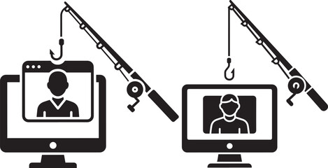 Phishing silhouette scam online fraud and data theft