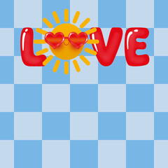 Love design over blue background, illustration 