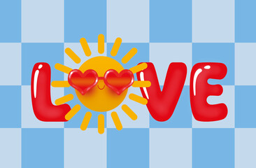 Love design over blue background, illustration 