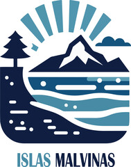 Islas malvinas logo icon vector white background 