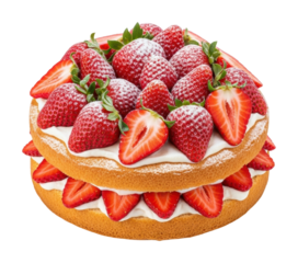 Strawberry cake creation kitchen food bright isolated on transparent background