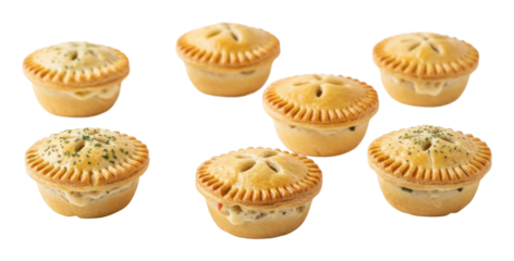 Baking delicious miniature pies for family gatherings at home isolated on transparent background