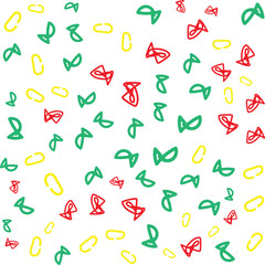 Abstract colorful seamless pattern with hand drawn scribble loops on white background