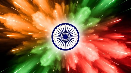 Vibrant holi celebration with indian flag colors and holi festival theme