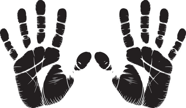 Vector hand prints. 