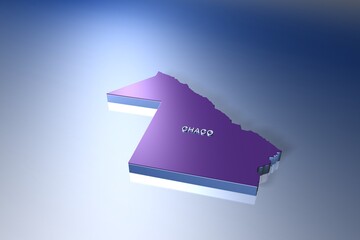 Map of Argentina Province Chaco in 3D Illustration