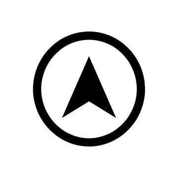 Minimalist Compass Silhouette with Arrow Pointing North - Concept of Startup Direction, Strategic Navigation, and Goal Orientation