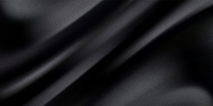 Black dark gray blue abstract elegant background. Drapery. Curtain. Fabric material. Soft folds. Wave stripe line. Gradient. Empty space. black background