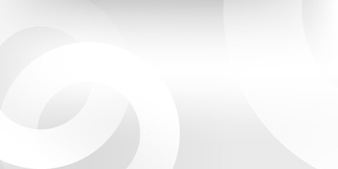 Minimalist white grey gradient abstract background with overlapping circle shapes.