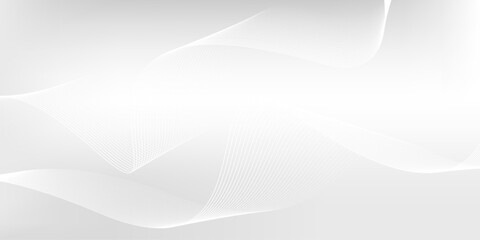 Minimalist white gray gradient background with dynamic flowing line elements