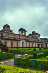 Naklejka premium Jahaz Mahal, Also known as the Ship Palace, located in Mandu, Madhya Pradesh, India. 